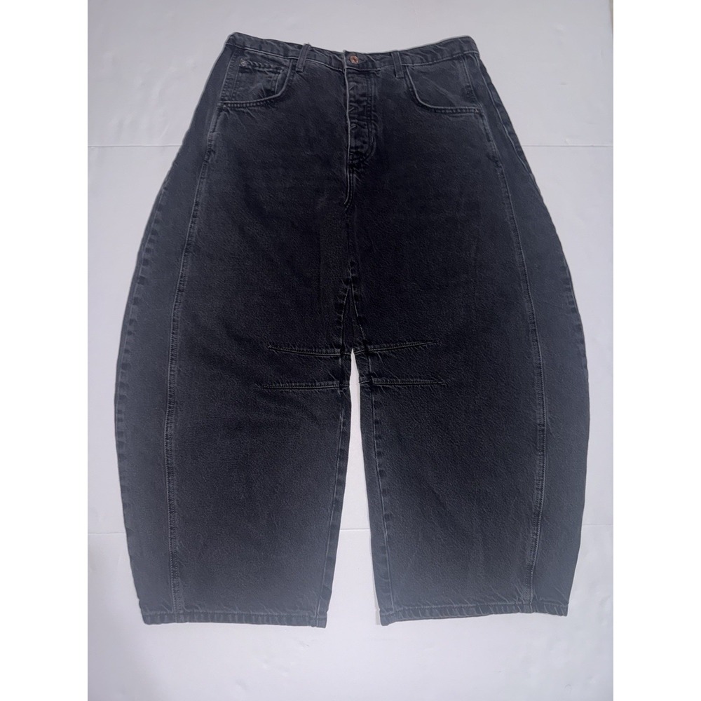 We The Free Baggy Jeans Women 31 Black Lucky You Mid Rise Barrel Button Fly